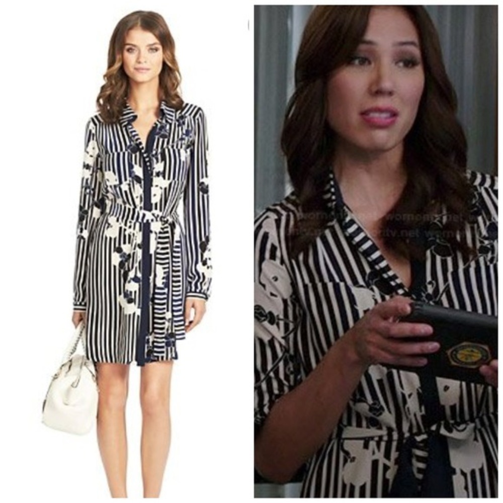 Dvf silk shirt dress